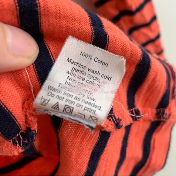 J. Crew Painter Tee Boatneck Orange and Navy Stripe Long Sleeve Size Small - Picture 6 of 7